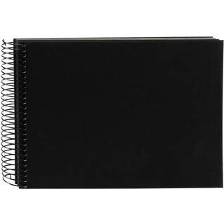 Spiralalbum 24x17cm Leinen 40 schwarze Seiten - Schwarz
