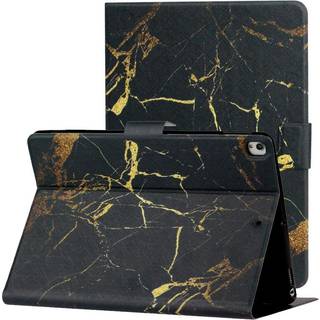 iPad 10.2" (2021 / 2020 / 2019) Læder Cover m. Ståfunktion & Kortholder - Sort Marmor