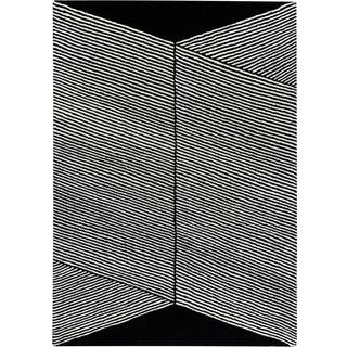 NJRD Rectangles uldtæppe sort 200x300 cm