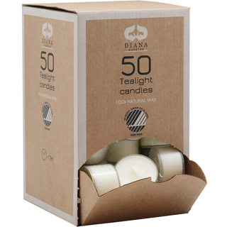 50 stk. 7 timers Svanemærket Fyrfadslys klar kop