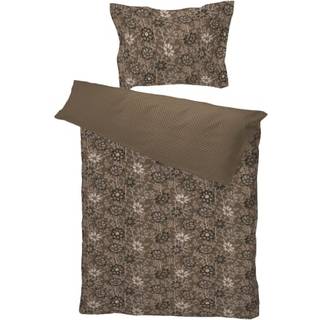 Borås Cotton sengetøj - 140x200 cm - Viola Brun - Sengesæt i 100% bomuldssatin - Borås Cotton sengelinned