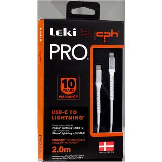 Leki Pro USB-C 2.0 til Lightning lade- og datakabel, hvid, 2m