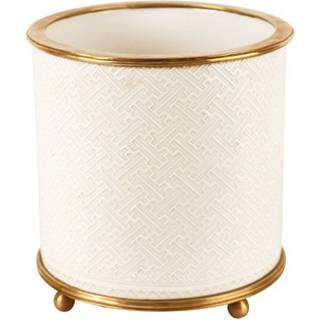 Chantal Flower Pot White/brass
