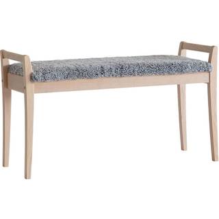 Oscarssons Möbel, Meja Bench Hvidolieret eg/fåreskind Lysegrå