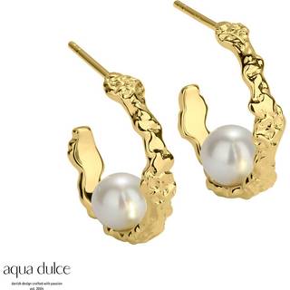 RUFFLE PEARL HOOP | GOLDEN