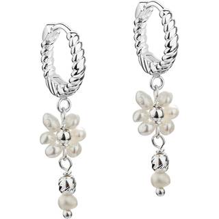 DAISY PEARL HOOPS 12 MM. | SILVER