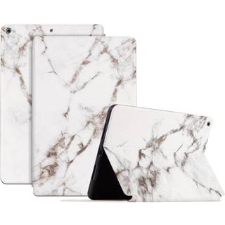 iPad 10.2" (2021 / 2020 / 2019) Tri-Fold Flip Cover - Marmor - Hvid