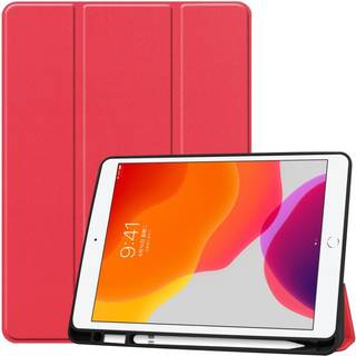 Apple iPad 10.2" (2021 / 2020 / 2019) Flip Cover m. Holder Til Apple Pencil - Rød