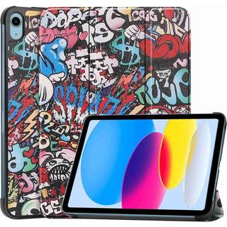 iPad 11" (2025) / iPad 10.9" (2024/2022) Læder Flip Cover m. Tri-fold Stand - Graffiti