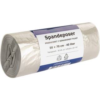 Spandepose 40 liter LDPE/genanvendt 50x70cm klar
