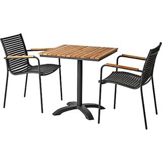 Mood cafébord med 2 stole - teak (På lager i varehus)