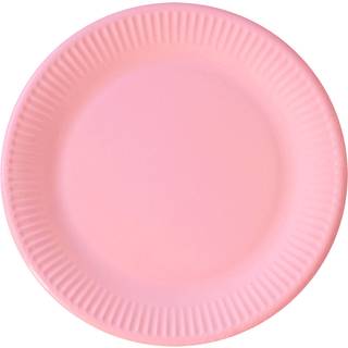 Paptallerken Ø:23 cm 8-pak - lyserød (På lager i butik)