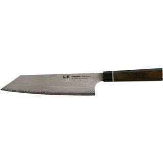 Suncraft Senzo Black Bunka Messer 20 cm - Damaststahl - Griff Pakkaholz - Weiß,Braun,Schwarz,Silber