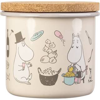 Muurla Moomin emaljekrukke med korklåg 1,3 L Bon Appétit