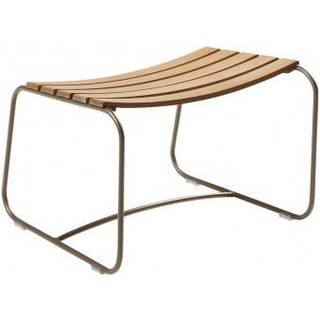 Fermob - Surprising Teak Footrest Nutmeg - Udendørs taburetter og puffer - Harald Guggenbichler - Grøn - Metal/Træ