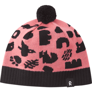 Reima Kids' Beanie Kuviot Pink Coral, Pink coral 4231, 48/50 cm