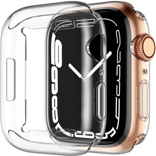 Apple Watch 9/8/7 (45mm) Fleksibelt Plastik Cover m. Indbygget Skærmbeskyttelse - Gennemsigtig