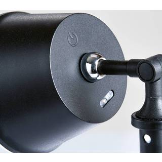 Voet LED-akku-bordlampe, dæmpbar, sandet sort