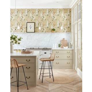 Hollyhocks Gold Metallic/Tan - DOSW217034