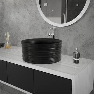 ML-Design Keramisk vask i mat sort Ø 41 x 18 cm, rund