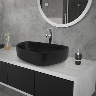 ML-Design Keramisk vask i mat sort 55 x 42 x 14 cm, oval