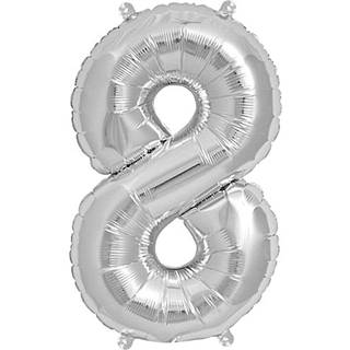 Folienballon Zahl silber 36cm