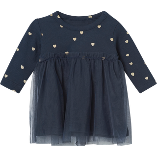NAME IT Nadja Langærmet Tyl Kjole Dark Sapphire