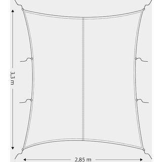 Solsejl / solbeskyttelse båd til cockpit, rektangulær, 285 x 330 cm