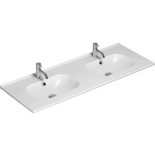 Scanbad Delta Karat dobbelt håndvask 120 cm porcelæn hvid