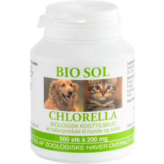 Chlorella Kosttilskud Hund/Kat Ø (500 tabl)