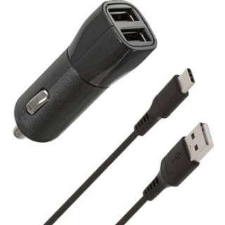 Wave biloplader, med to USB-stik + Type-C-kabel, 15,5 W
