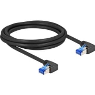Delock RJ45 netværkskabel Cat.6A S/FTP, vinklet højre, 2 m - sort