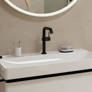 hansgrohe Tecturis S 1-grebs håndvaskarmatur 154mm tud t/hv m/push-open mat sort