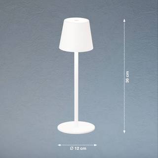 Tropea LED-bordlampe med batteri, sandet hvid