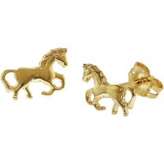 trendor 35809 Kinder-Ohrringe Gold 333 Pferde Ohrstecker