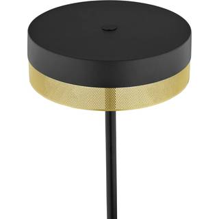 Mesh LED-gulvlampe med dæmper, sort/guld