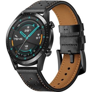 Universal Smartwatch Læder Rem (22mm) - Sort / Brun