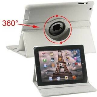 Rotary læder taske til iPad 4 / iPad 3 / iPad 2 - PU læder - Hvid