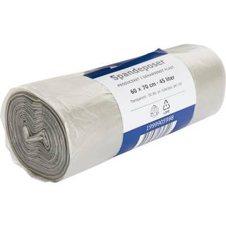 Spandepose 45 liter LDPE/genanvendt 60x70cm produceret i 100% genanvendt plast klar