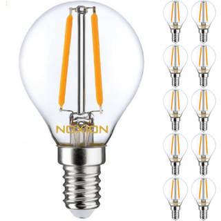 Fordelspakke 10x Noxion Lucent LED E14 Kugle filament klar 2.5W 250lm - 827 ekstra varm hvid | erstatter 25W