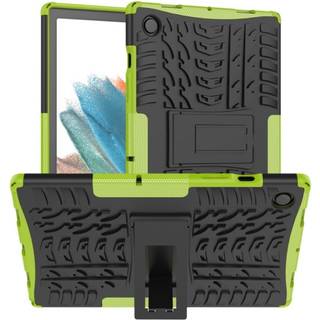 Samsung Galaxy Tab A8 10.5" (2021) Håndværker Bagside Cover m. Dæk Design & Ståfunktion - Sort & Grøn