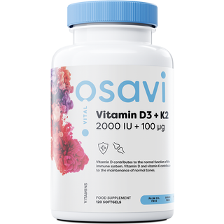 Vitamin D3 + K2, 2000 IE - 120 bløde kapsler