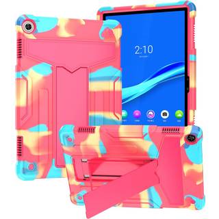 Lenovo Tab M10 (3. Gen) 10.1" (TB-328F/TB-328X) Håndværker Cover m. Stander - Lyserød / Turkis