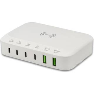 Trådløs oplader 15W - 7-i-1 Dock Total 100W - Hvid