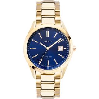 Accurist Men's Everyday Blue Dial Gold Watch - Gold