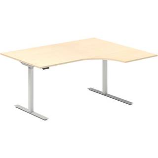 Hæve-sænkebord DNA, Birk 1600x1200 mm Højre 2-ben/Alugrå
