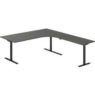 Hæve-sænkebord DNA, Antracit 2000x2200 mm Højre 3-ben/Sort