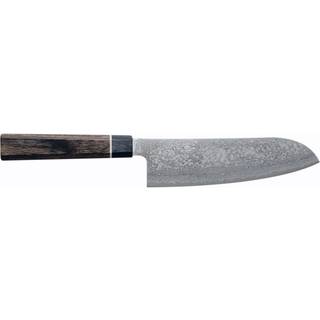 Suncraft Senzo Black Santoku 16,7 cm - Damaststahl - Griff Pakkaholz - Weiß,Braun,Schwarz,Silber