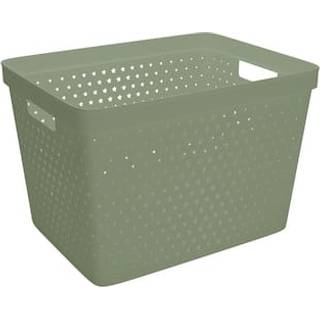 Opbevaringskurv i plast Nordiska Plast Store It Star Basket, khaki grøn, 358 x 271 x 240 mm, 19 liter