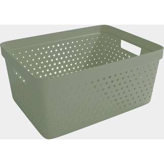 Opbevaringskurv i plast Nordiska Plast Store It Star Basket, khaki grøn, 358 x 271 x 160 mm, 13 liter